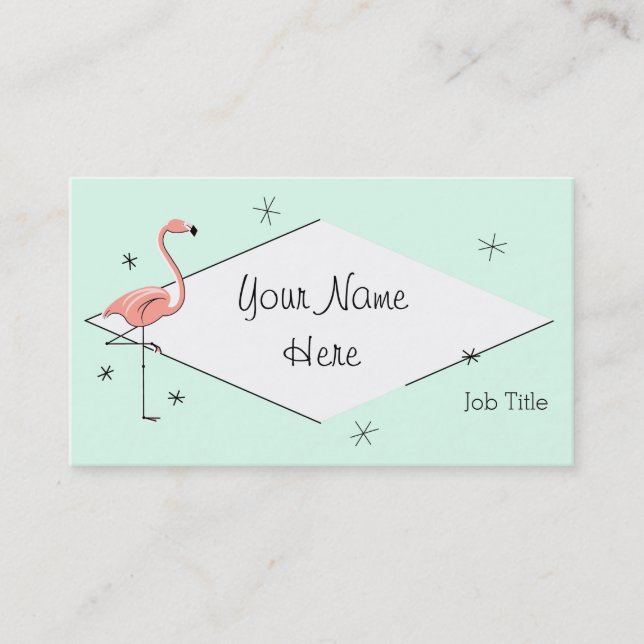 Carte de visite de diamant d'Aqua de Flamant rose (Devant)