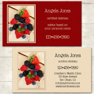 Carte de visite de diététiste nutritionniste profe