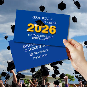 Carte de visite de diplômé de la promotion 2026 en
