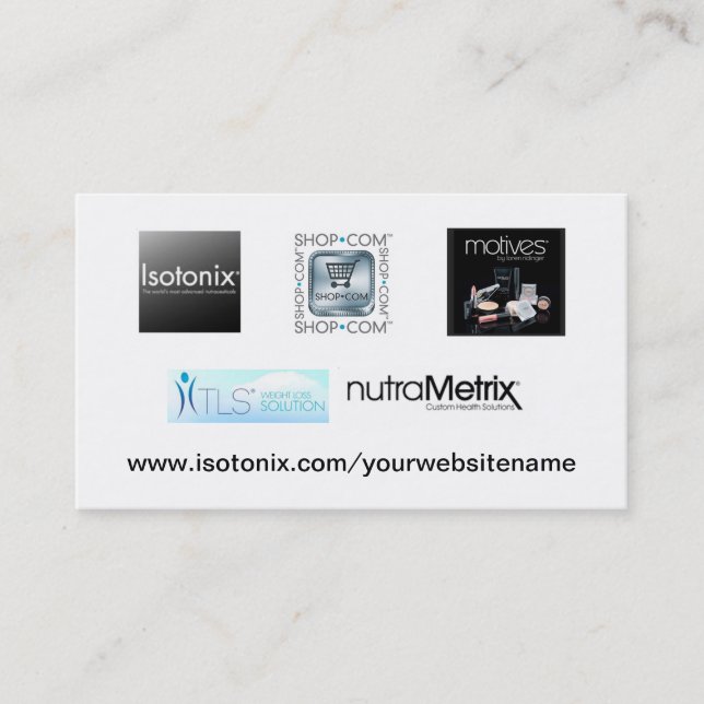 Carte de visite de distributeur d'Isotonix (Devant)