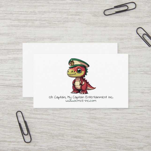 Carte de visite de divertissement avec logo Dinosa (Devant/Arrière en situation)