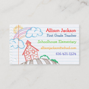 Carte de visite de doodle de l'école