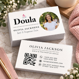 Carte de visite de doula de photo de naissance et