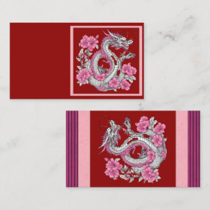 Carte de visite de dragon de fleurs