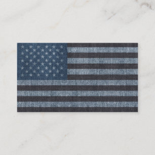 Carte de visite de drapeau des Etats-Unis de denim