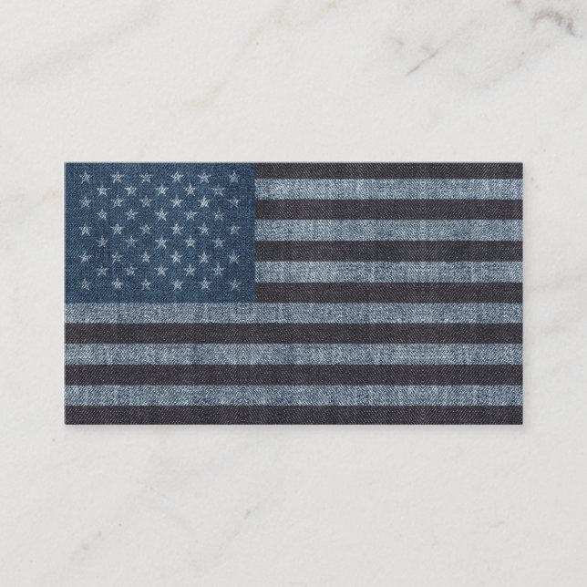 Carte de visite de drapeau des Etats-Unis de denim (Devant)