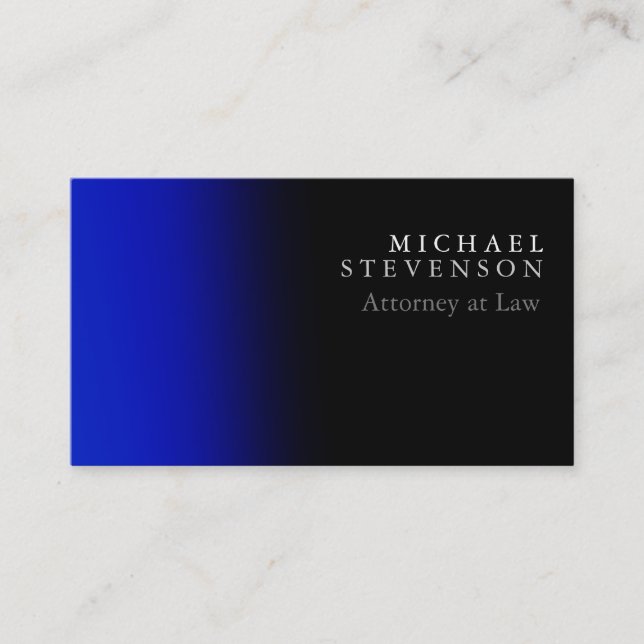 Carte de visite de droit bleu élégant (Devant)
