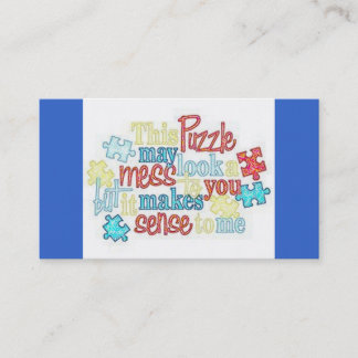 Carte de visite de faits d'autisme