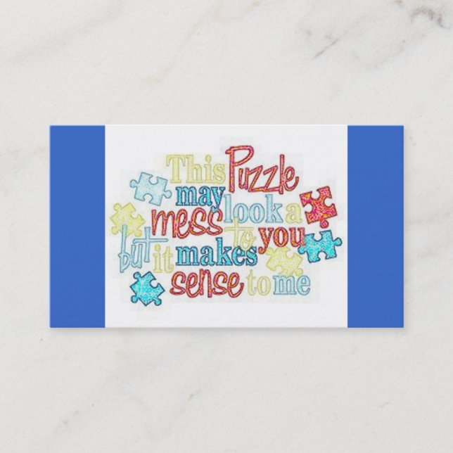 Carte de visite de faits d'autisme (Devant)