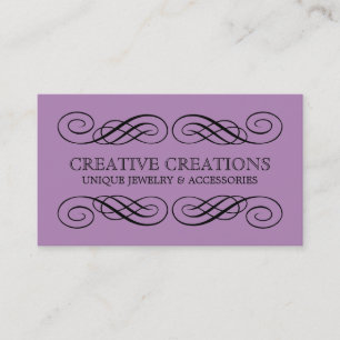 Carte de visite de fantaisie violet de Flourish