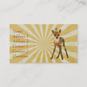 Carte de visite de faon et d'oiseau