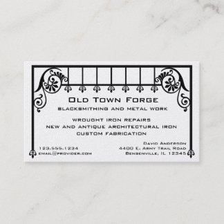Carte de visite de fer travaillé