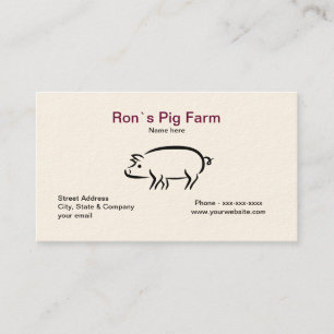 Carte de visite de ferme de porc