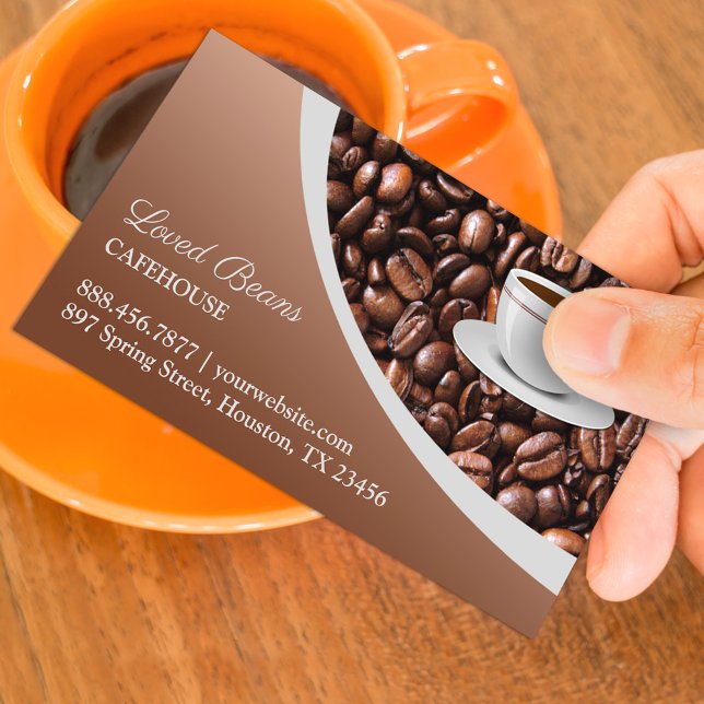 Carte de visite de fèves de café (Créateur téléchargé)