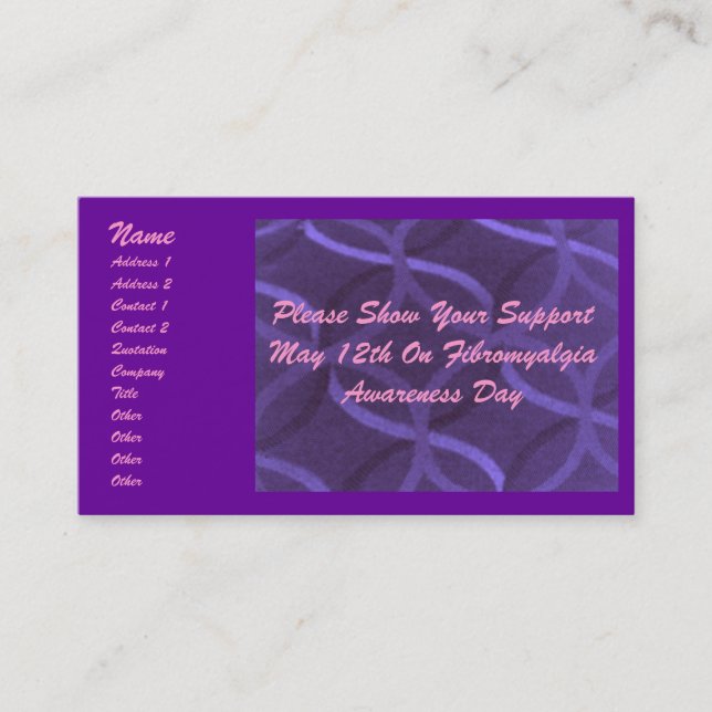 Carte de visite de fibromyalgie (Devant)