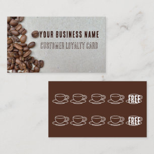 Carte de visite de fidélité client de café