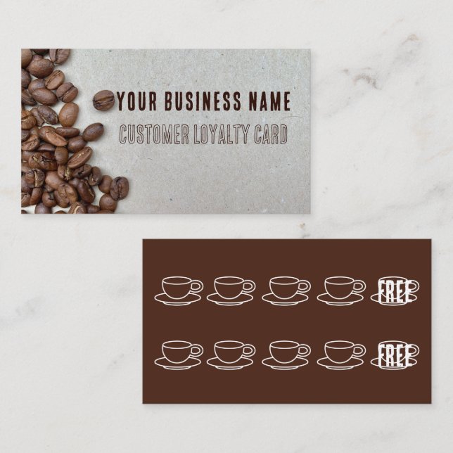 Carte de visite de fidélité client de café (Devant / Derrière)