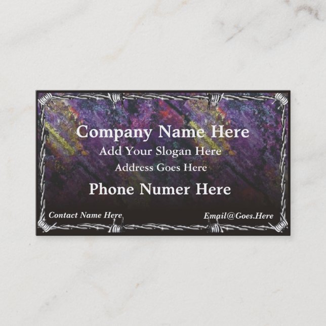 Carte de visite de fil de Barb de chrome (Devant)