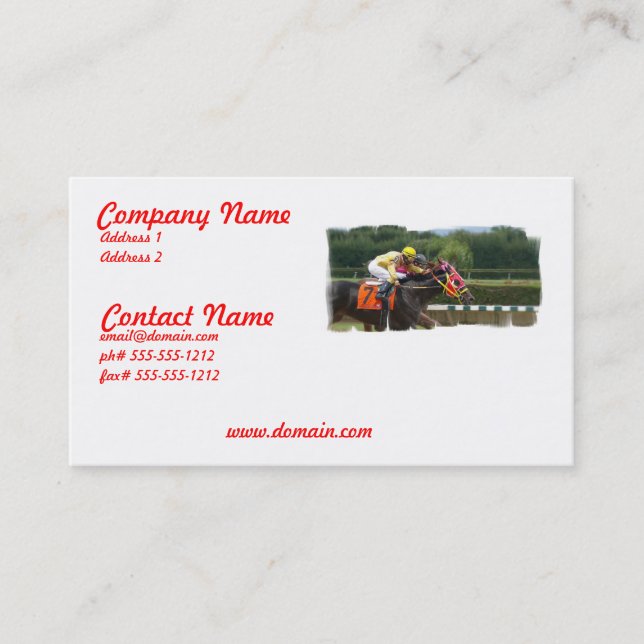 Carte de visite de finition de course de cheval (Devant)
