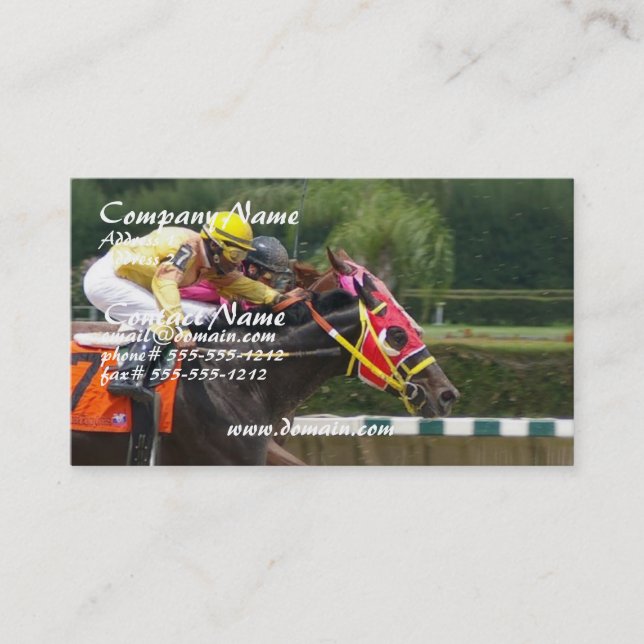 Carte de visite de finition de course de cheval (Devant)