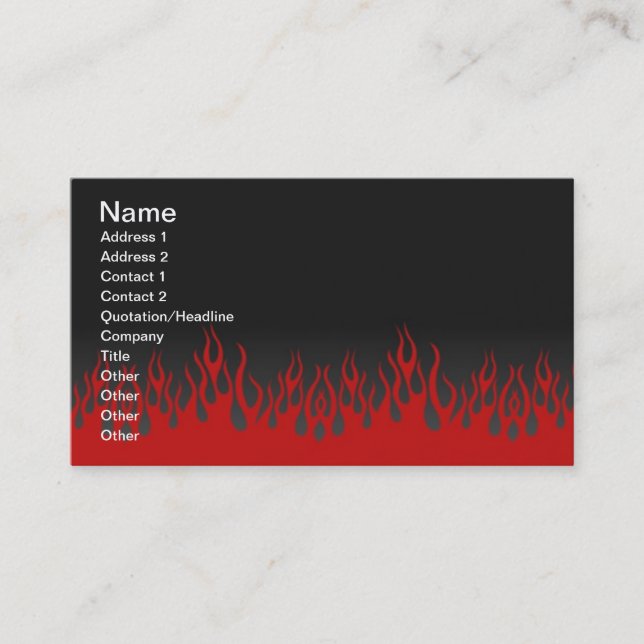 Carte de visite de flammes (Devant)