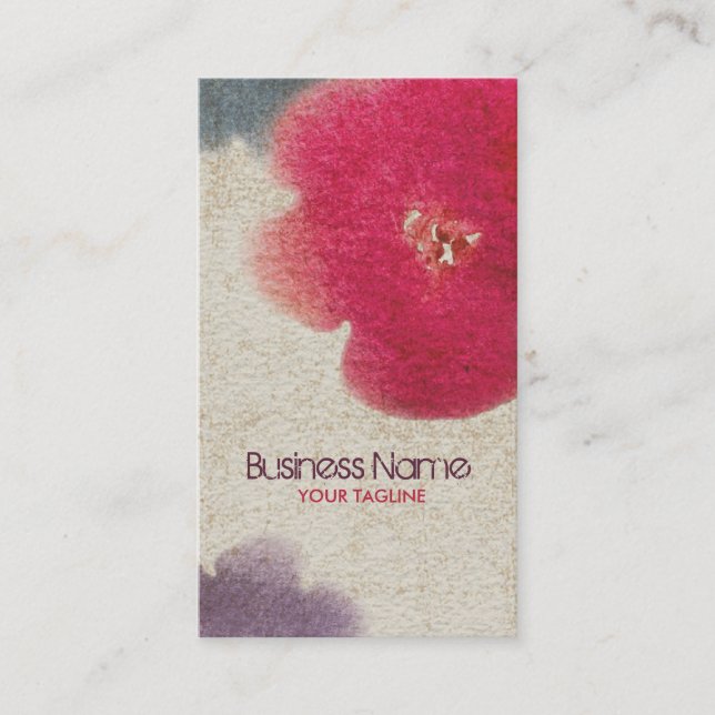 Carte de visite de fleur d'aquarelle (Devant)