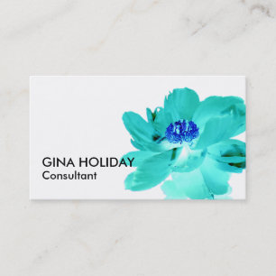 carte de visite de fleur de bleu de turquoise