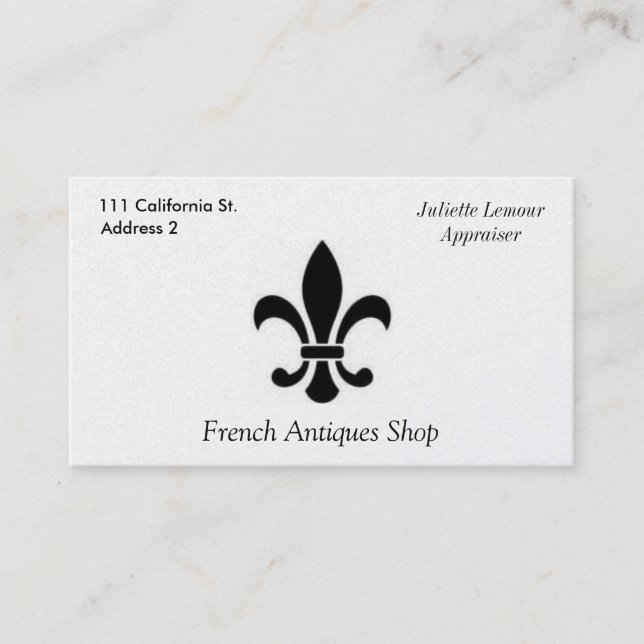 Carte de visite de Fleur De Lis (Devant)