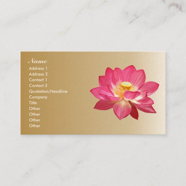 Carte de visite de fleur de Lotus (Devant)