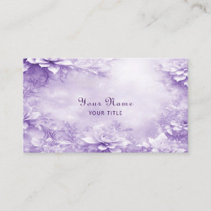 Carte de visite de fleurs blanches violettes
