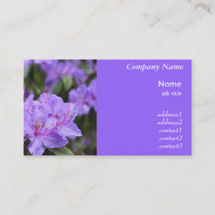 carte de visite de fleurs d'azalée violet
