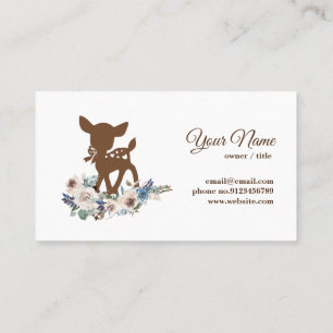 carte de visite de fleurs de cerfs