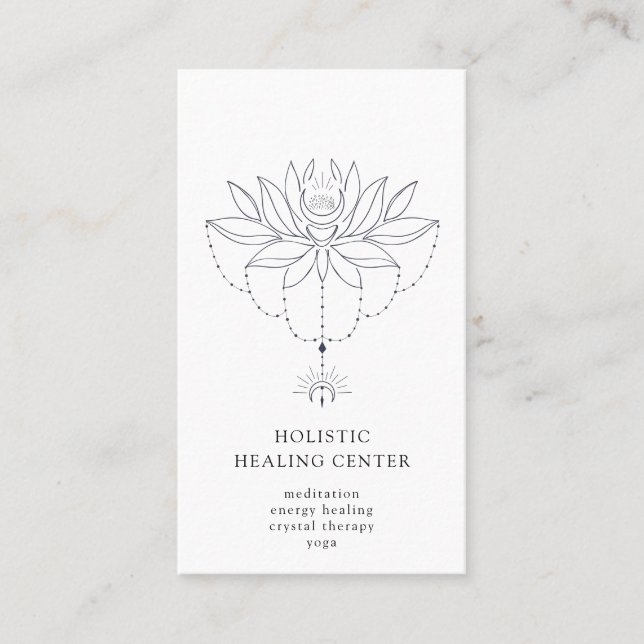 Carte de visite de fleurs de lotus de guérison hol (Devant)