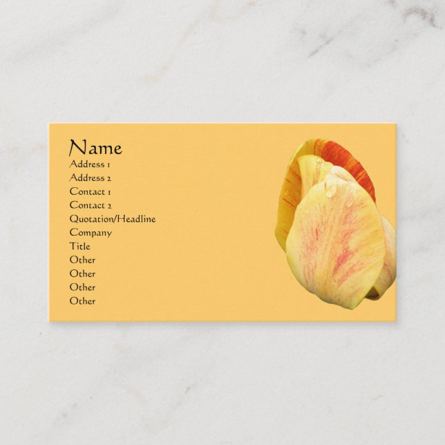 Carte de visite de fleurs de pétales de Tulip (Devant)