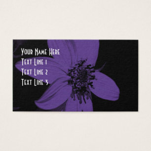 Carte de visite de fleurs de tournesol violet