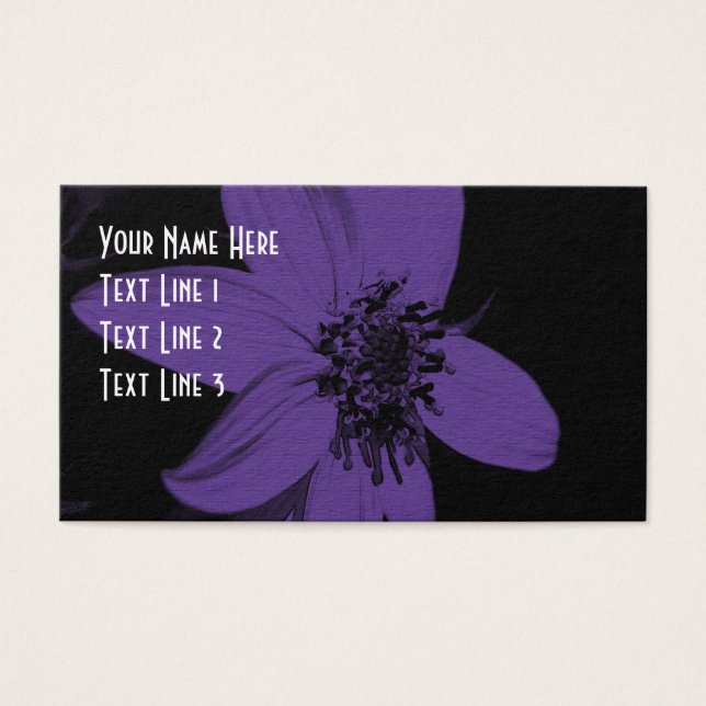 Carte de visite de fleurs de tournesol violet (Devant)