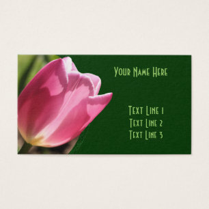 Carte de visite de fleurs de tulipe rose