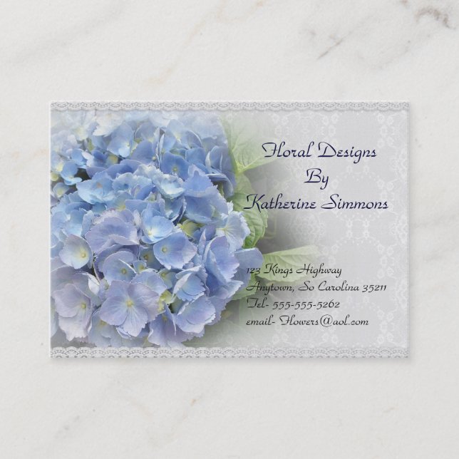 Carte de visite de fleurs d'Hydrangea (Devant)