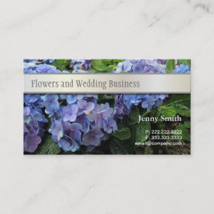Carte de visite de fleurs d'hydrangée bleue