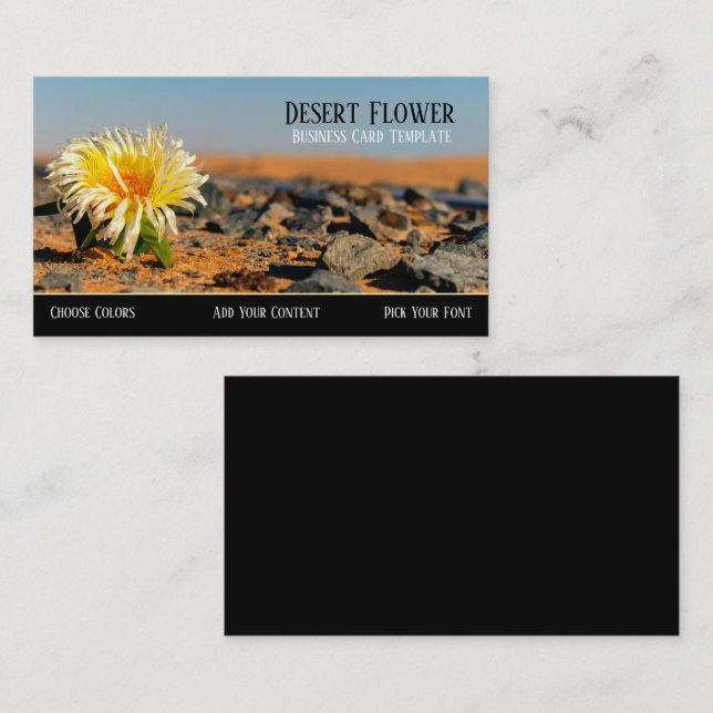 Carte de visite de fleurs du désert (Devant / Derrière)