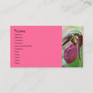Carte de visite de fleurs rose Lady Slipper Orchid