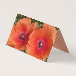 Carte de visite de fleurs rouges