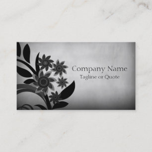 Carte de visite de fleurs sombres, gris