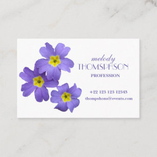 Carte de visite de fleurs violettes