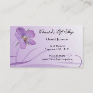 Carte de visite de fleurs violettes