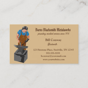 Carte de visite de forgeron modifiable