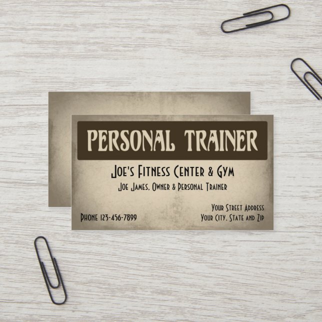 Carte de visite de formation personnel (Devant/Arrière en situation)