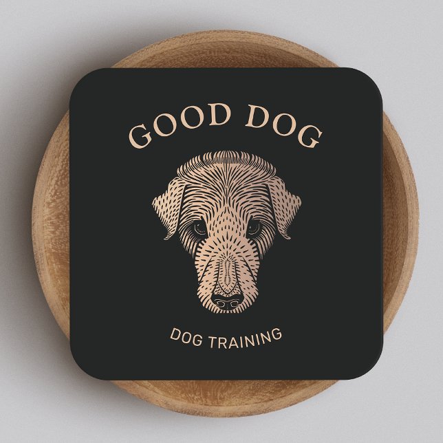 Carte de visite de formation rose Gold Dog Trainer (Créateur téléchargé)