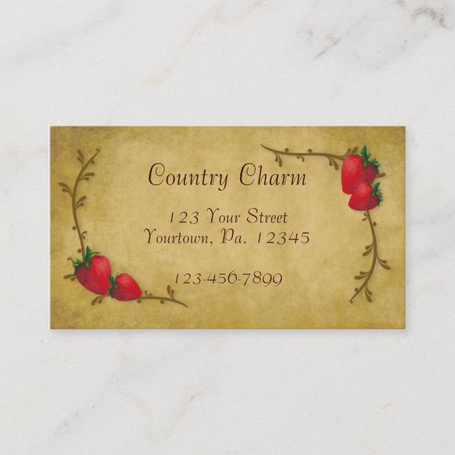 Carte de visite de fraises (Devant)
