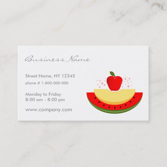 Carte de visite de fruits (Devant)